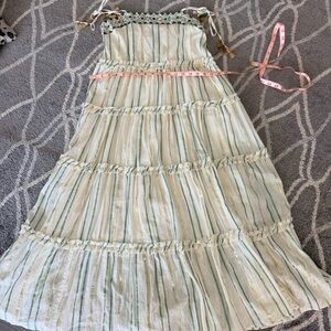 Ranna Gill Green and Gold Embellished Midi Dress